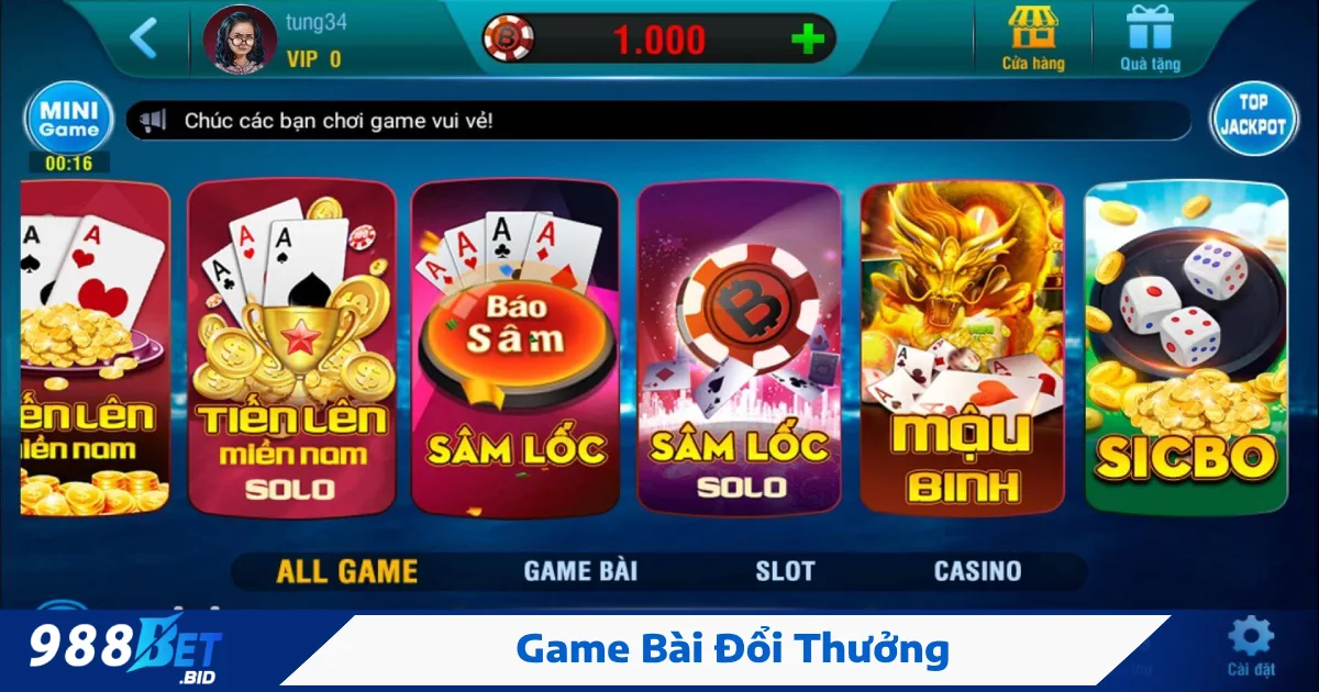 Game bài đổi thưởng là gì? Giới thiệu hệ thống trò chơi tại 988BET